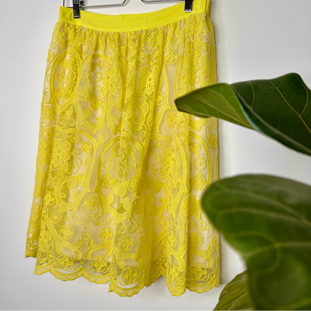 Lucy Bright Yellow Lace Skirt - Picture 2 of 5